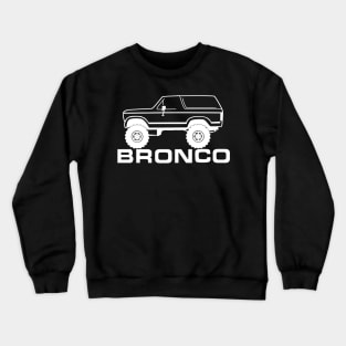 1980-1986 Ford Bronco Side, w/Tires, White Print Crewneck Sweatshirt